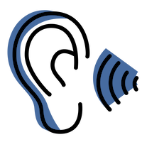 Sound entering ear icon